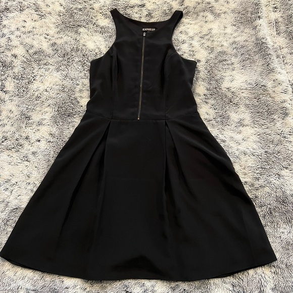Express Dresses & Skirts - EXPRESS Black Front-Zip A-Line Dress